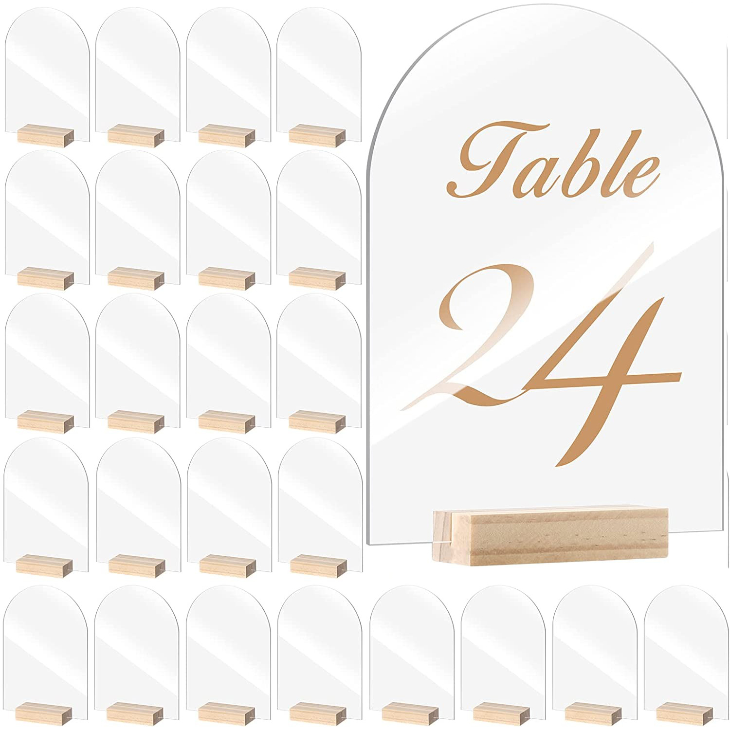 Document Holder Stand - 10/20/30/50PCS Arch Acrylic Sign Set Blank