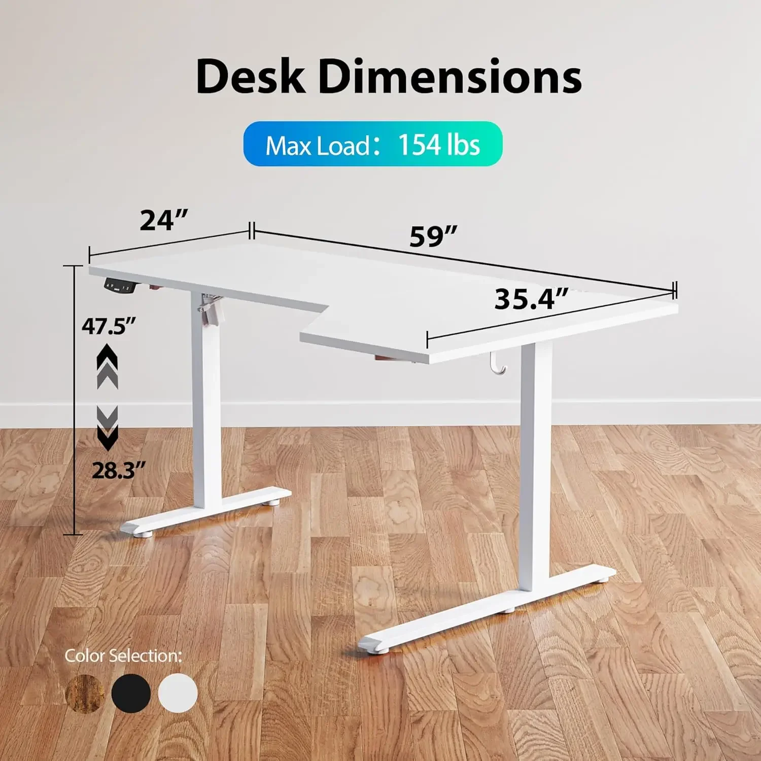 L Shaped Electric Standing Des - огляд і ціна Home Office Work Table