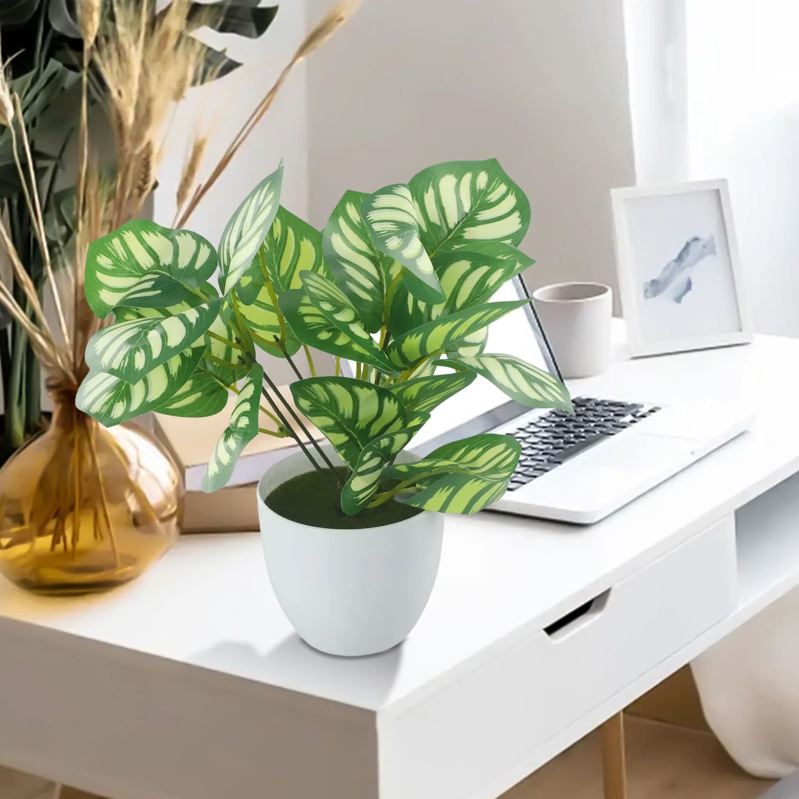 1PC Artificial Foliage Plant P - огляд і ціна Home Office Layout